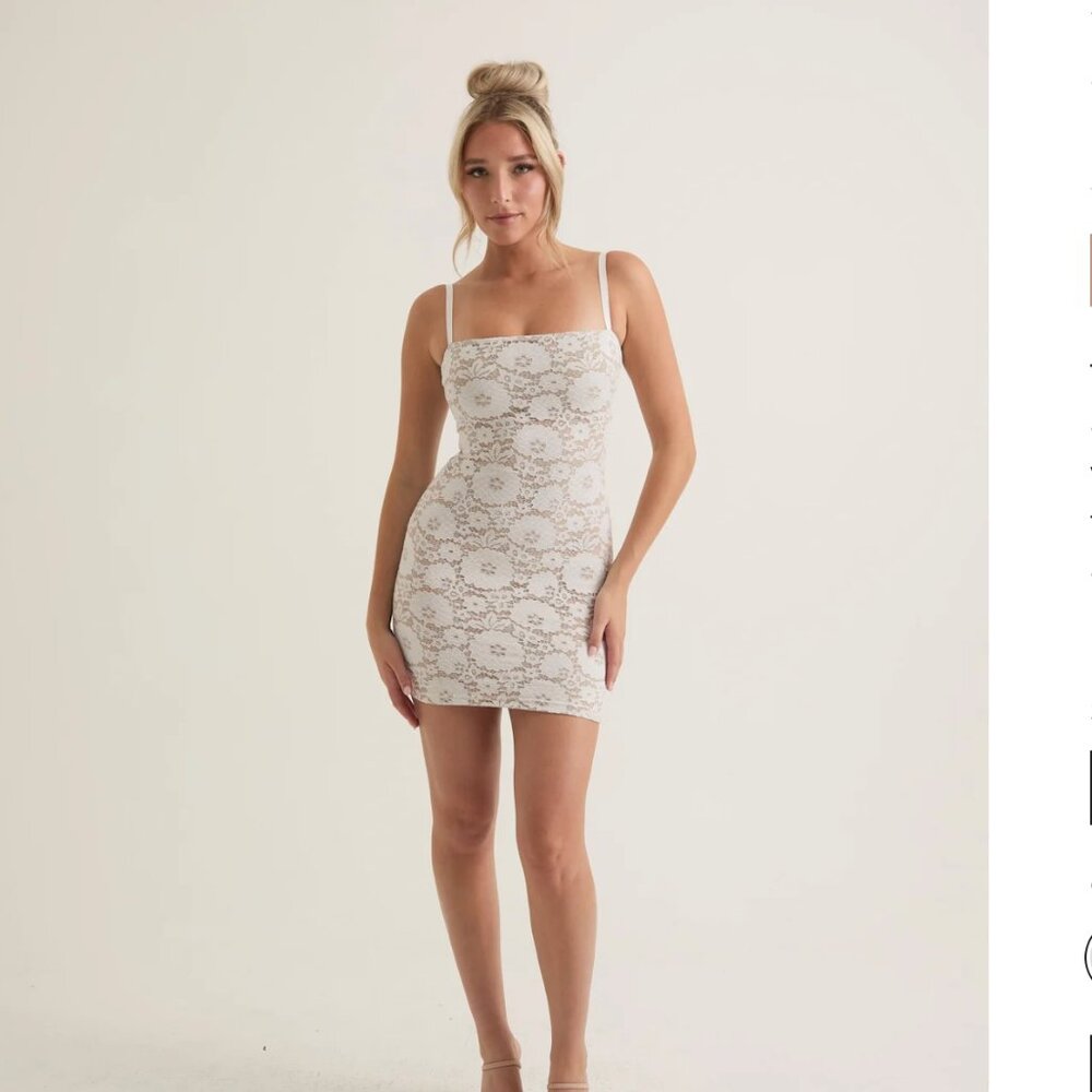 Alana Eve ZOE  Delicate Lace Mini Dress With Removable Straps sz XL